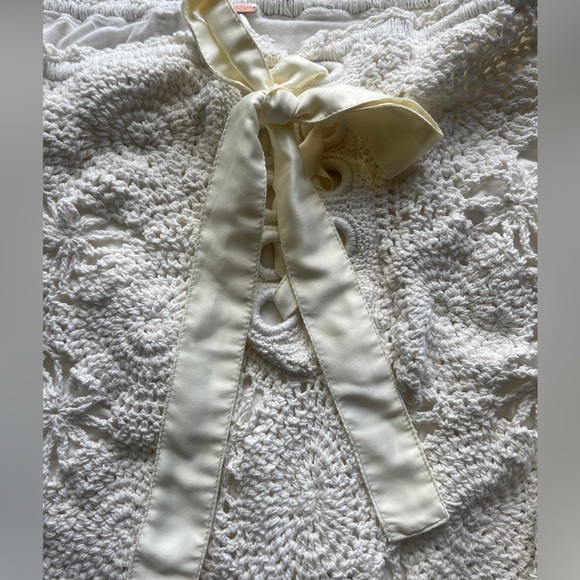 Free People Dragonfly Crochet Flare Pants Ivory Boho Festival Lace High Rise S - Picture 7 of 11